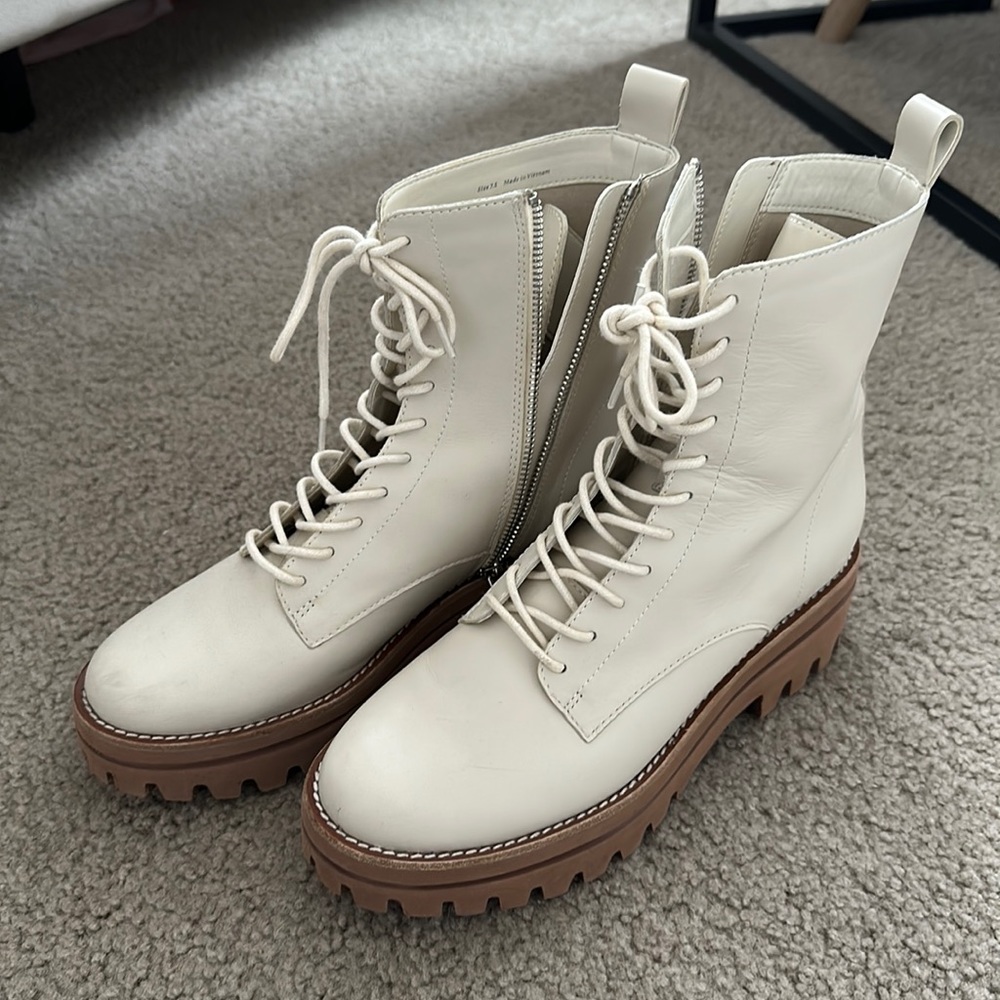 Cream boots